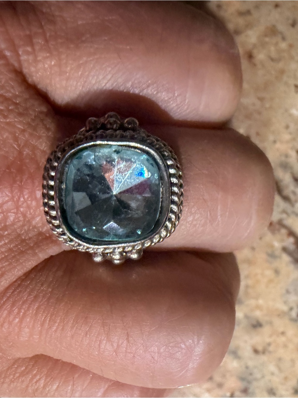 SHEIN Blue Crystal Ring
